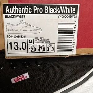 Vans Shoes Vans Authentic Pro Blackwhite Sneakers Mens Poshmark